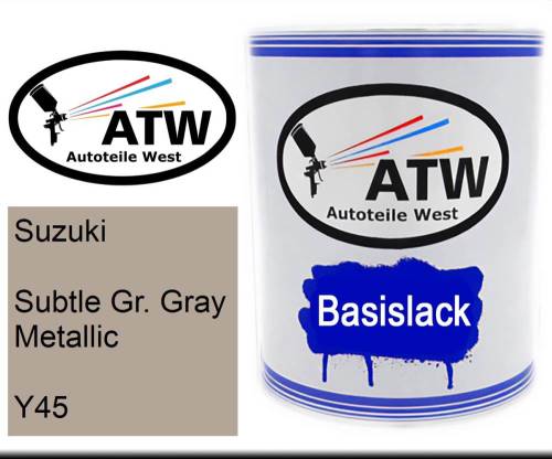 Suzuki, Subtle Gr. Gray Metallic, Y45: 1L Lackdose, von ATW Autoteile West.